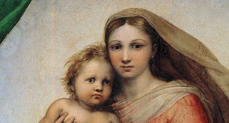 Взгляд Девы Марии и младенца Христа