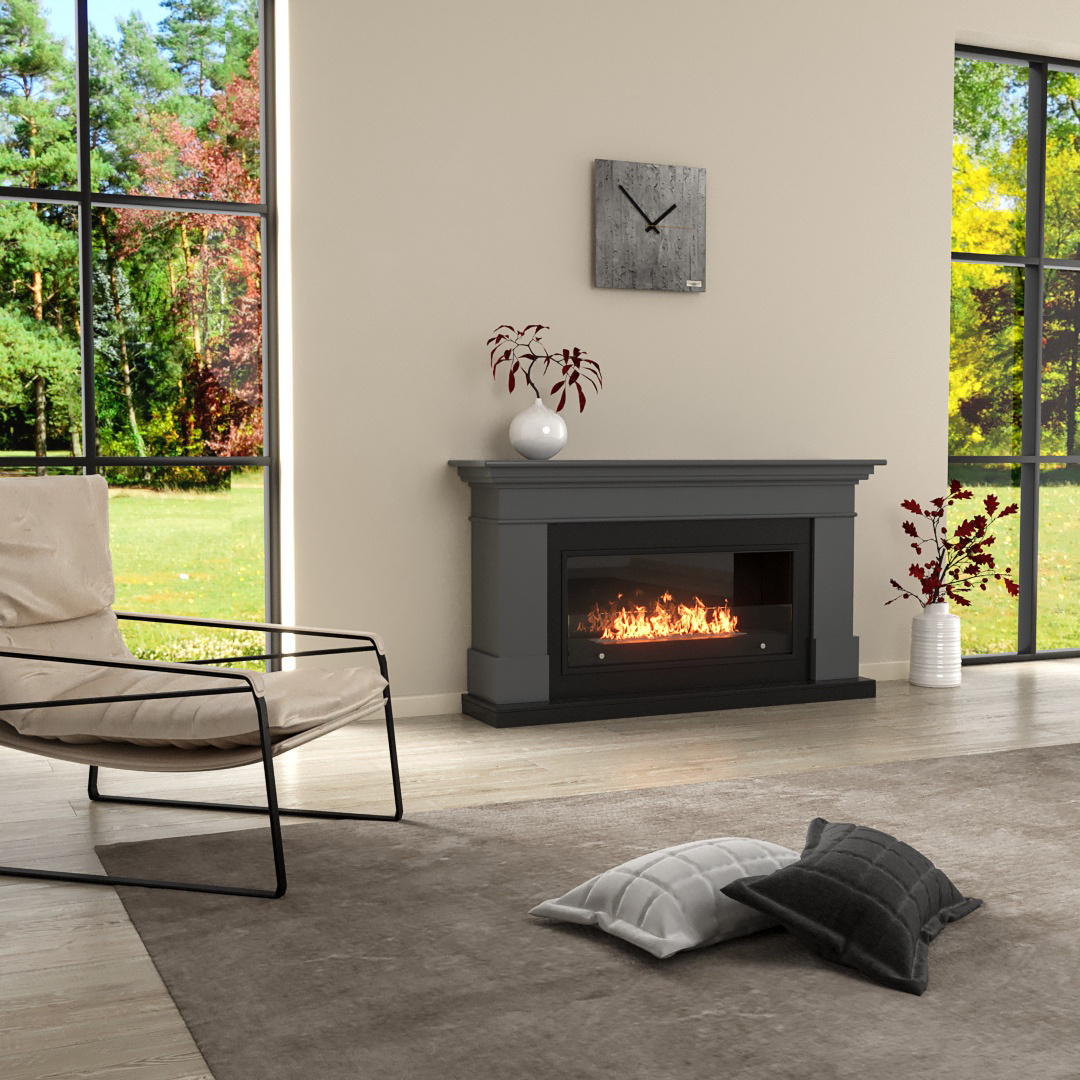 Модный портал Ангара 42 в цвет графит в сочетании с биокамином это "золотая пуговица" вашего дизайна квартиры, приведет в восторг ваших родных и близких , создаст уют и теплую погоду в доме.