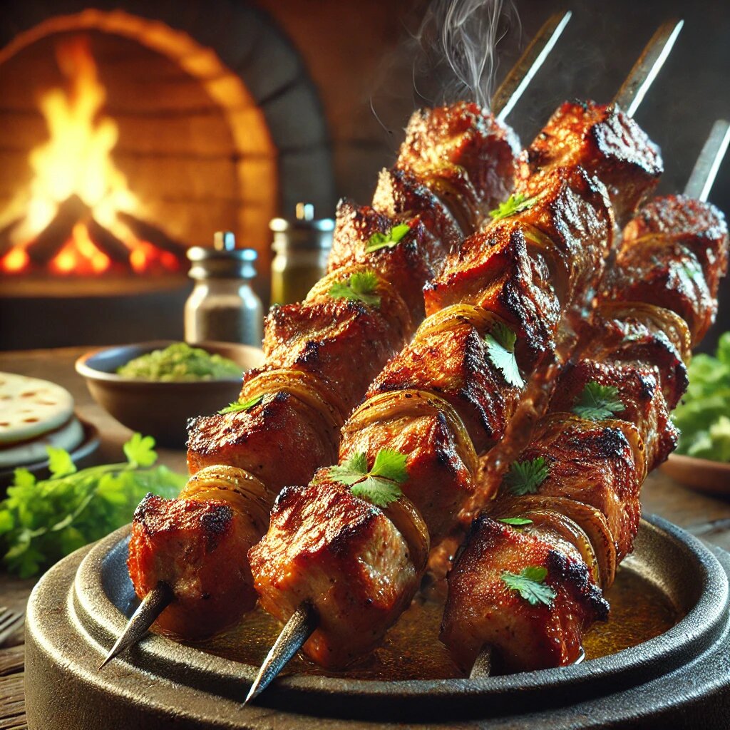 Свиная шея приготовленная в тандыре.