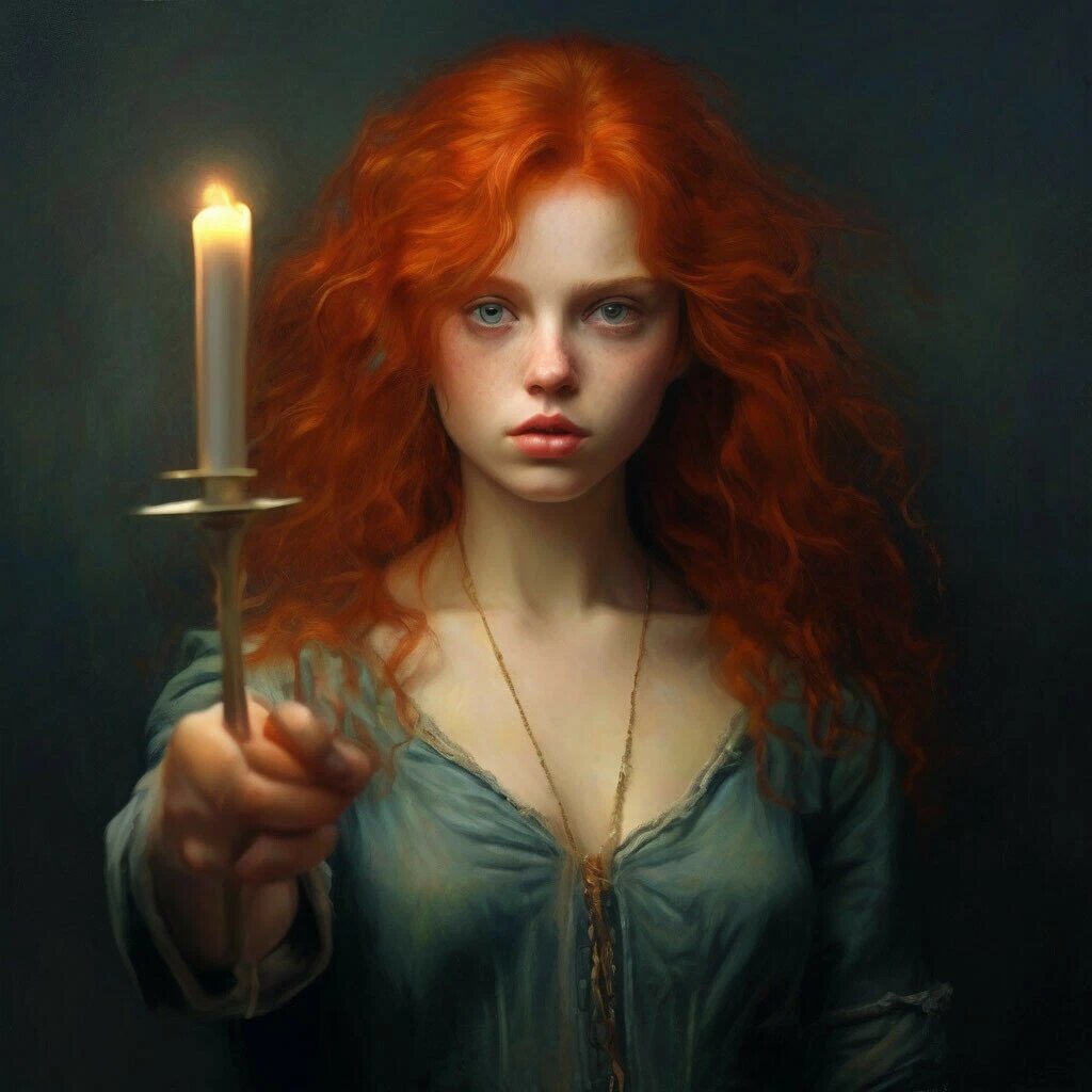 Кэсси с канделябром против эльфа