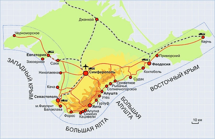 Карта Крыма из открытого источника в сети.