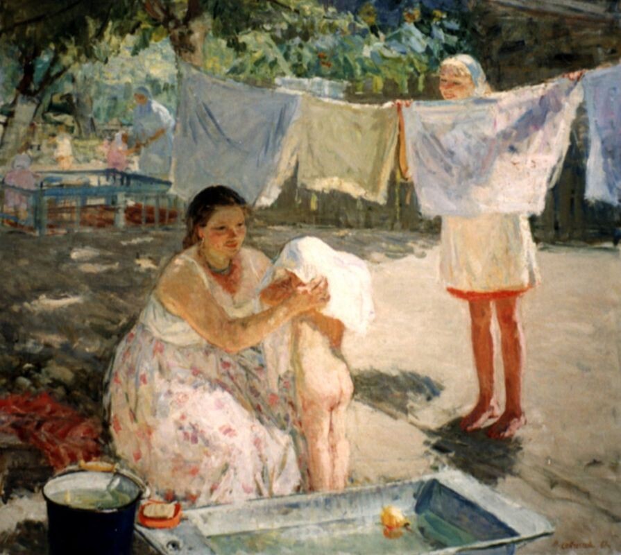 М.В. Савченкова - Полдень в яслях, 1961, ДВХМ