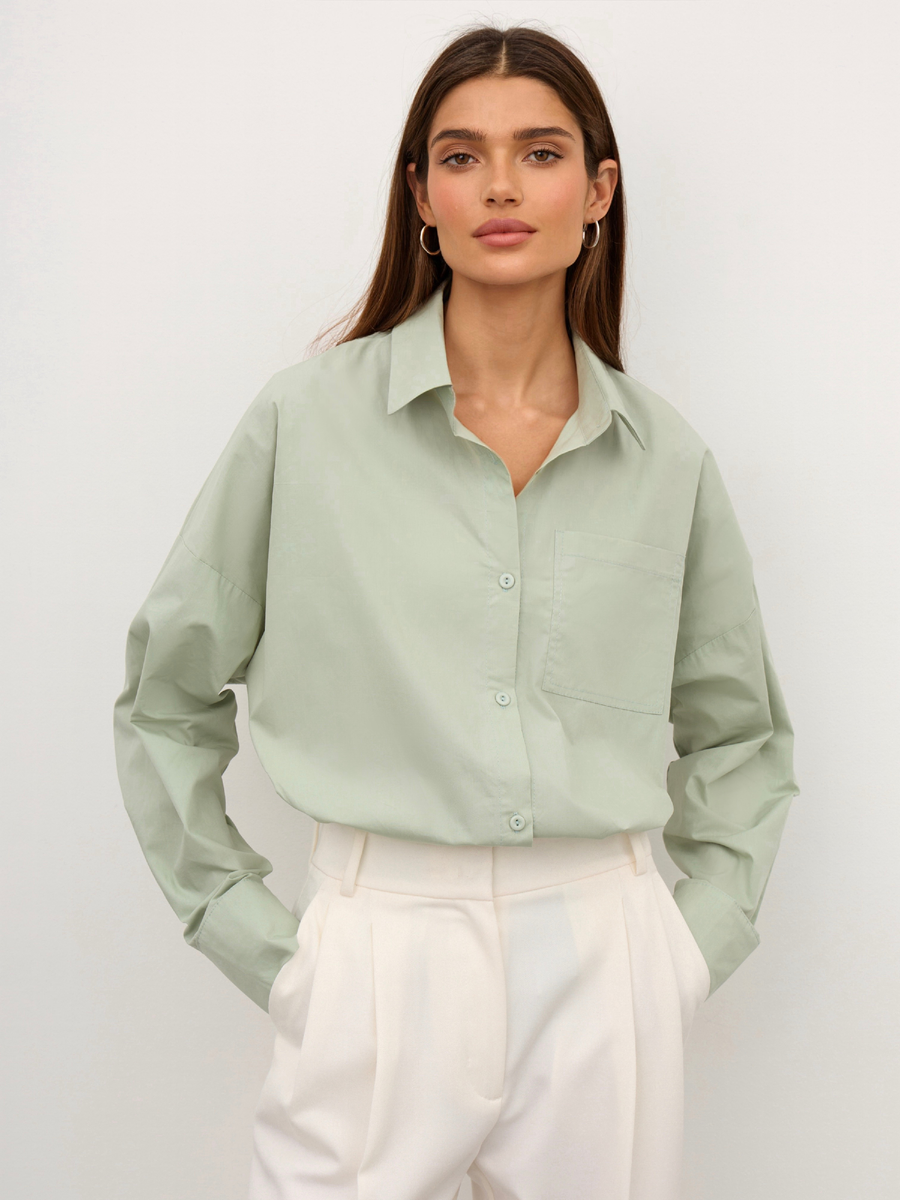 Артикул оливковой рубашки на WB 55034057