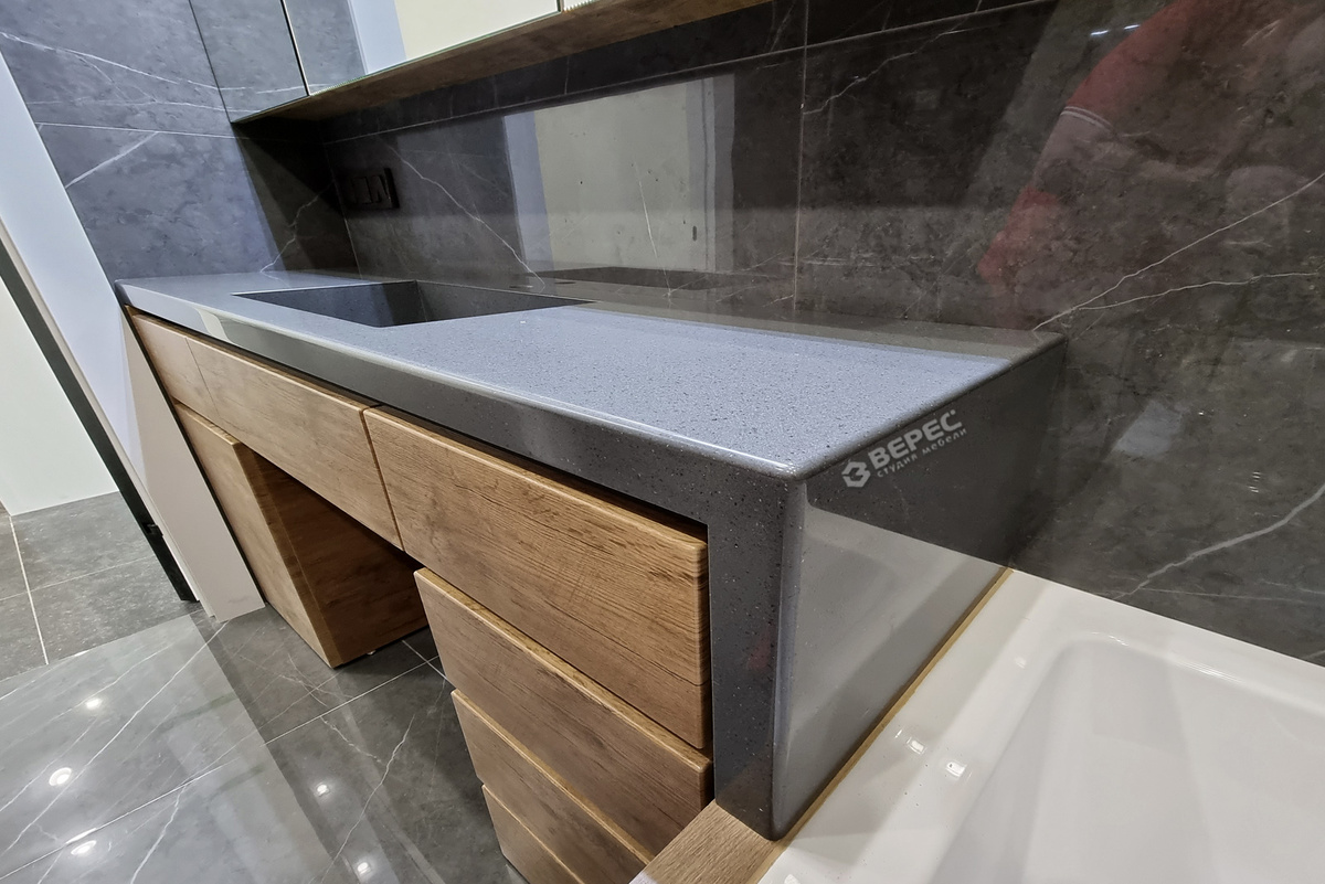 современная мебель для ванной со столешницей