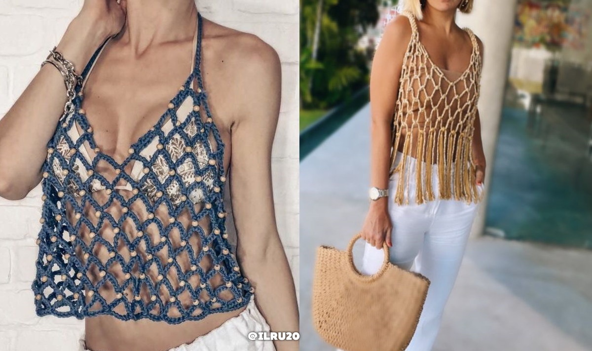 вязаные женские топы