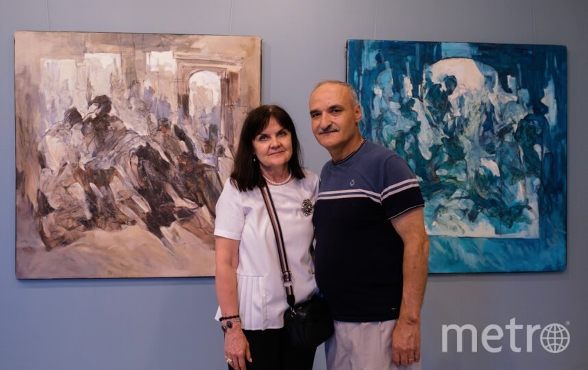    Супруги на персональной выставке Шафика Ашти в Академии художеств имени Ильи Репина.Алёна Бобрович