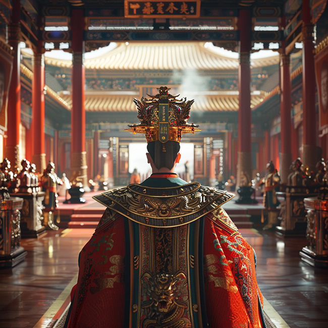 Небесный император Яо в своих чертогах.