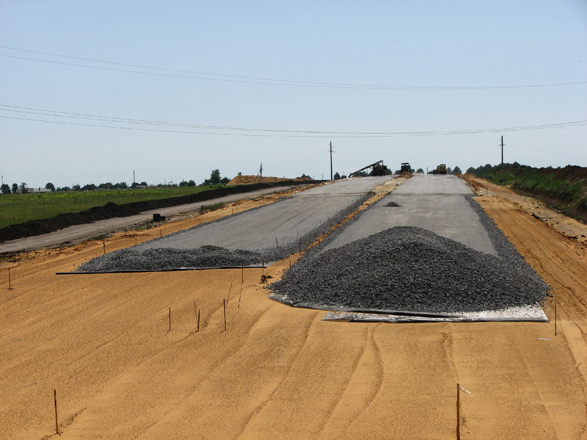 Прокладка дороги с подушкой