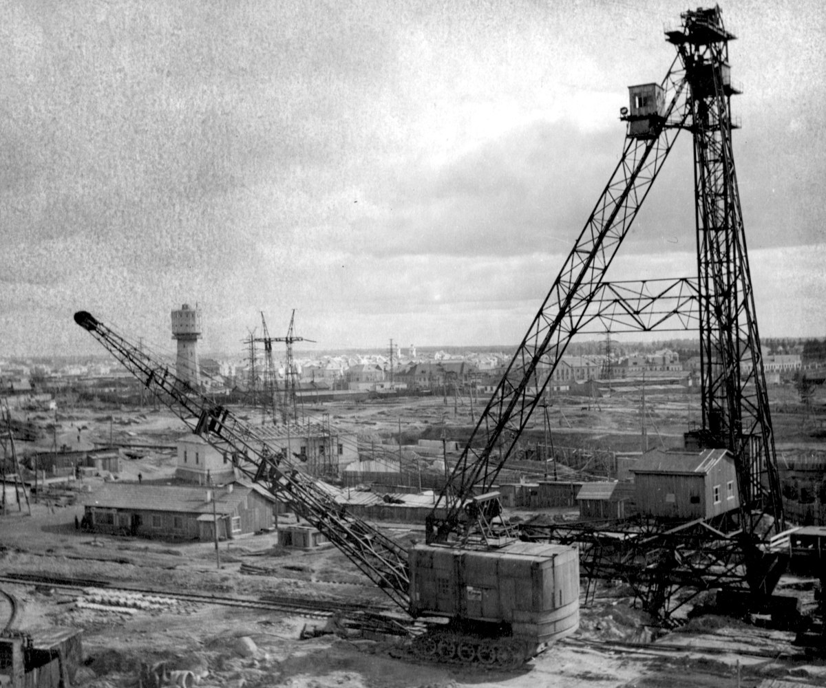 Фото ©livejournal, строительство Горьковской ГЭС. 