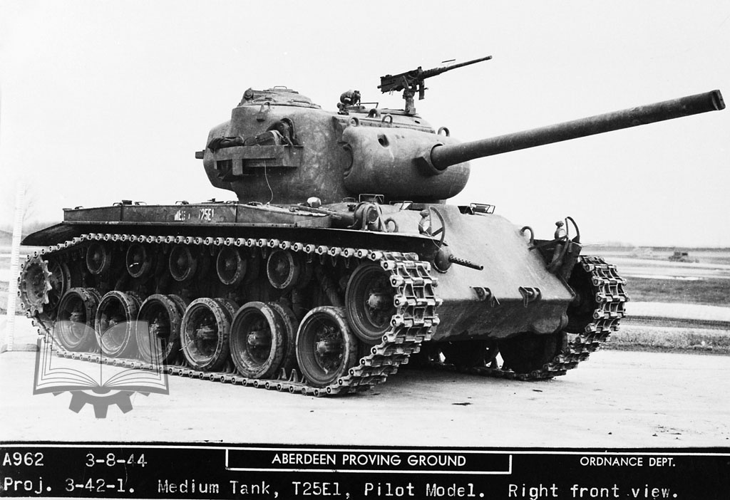 Пилотный образец (на самом деле первый серийный) Medium Tank T25E1, Абердинский полигон, март 1944 года.
