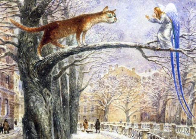 Серия "Петербургские коты", художник Владимир Румянцев, Источник: https://www.livemaster.ru/