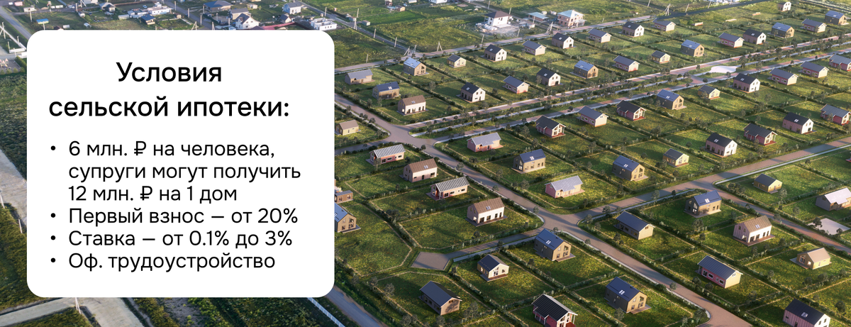 Условия сельской ипотеки от «Россельхозбанка».  