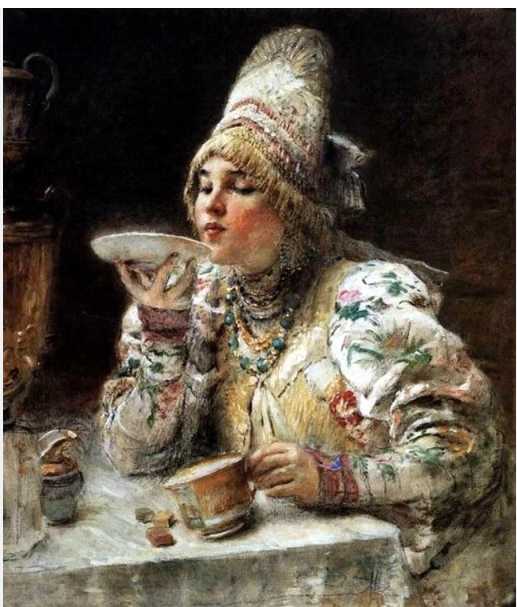 Константин Маковский «За чаем», 1914 год