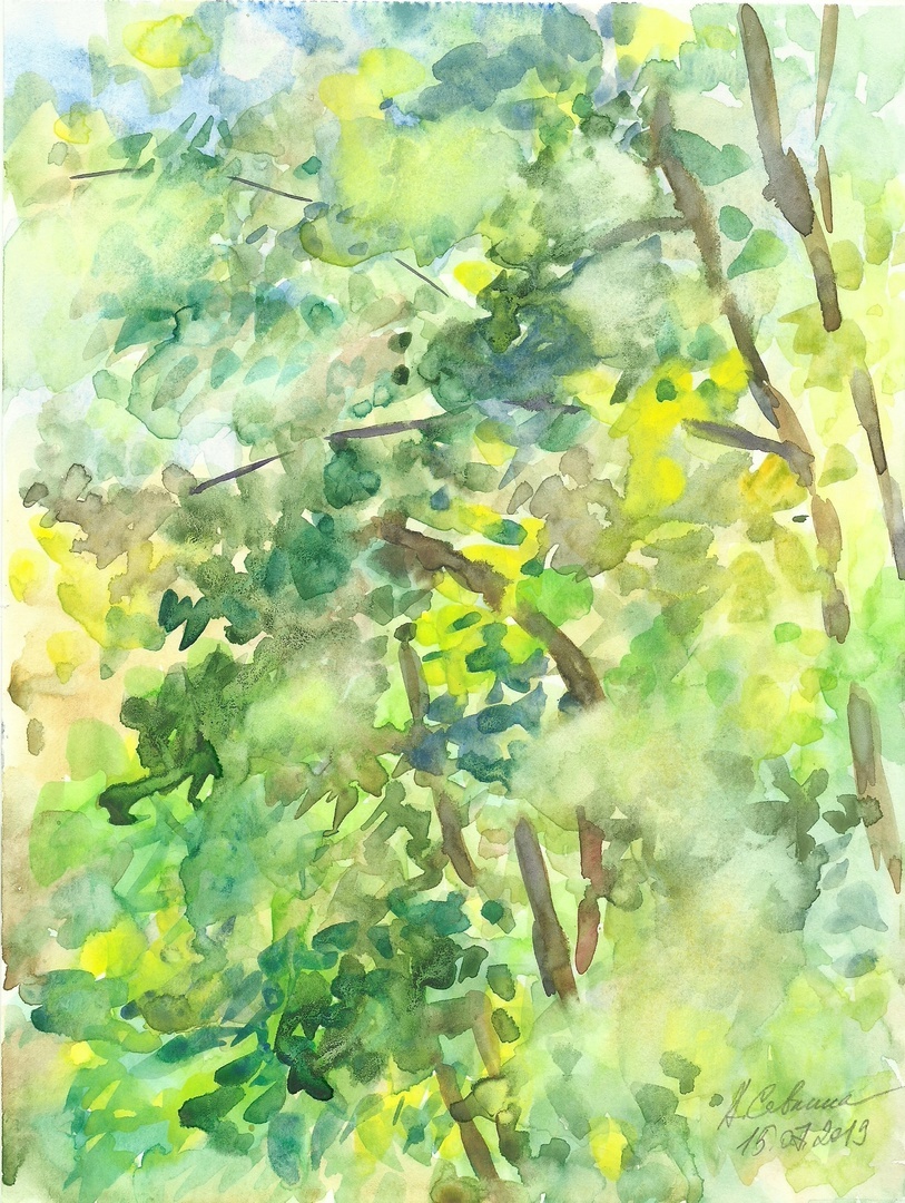 А. Савкина. Этюд. 2019. Бумага, акварель