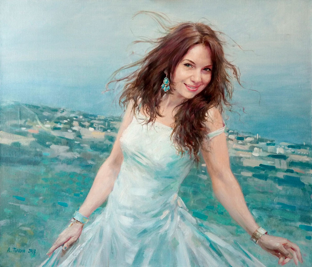 Алексей Точин. Портрет девушки маслом. 2017г.