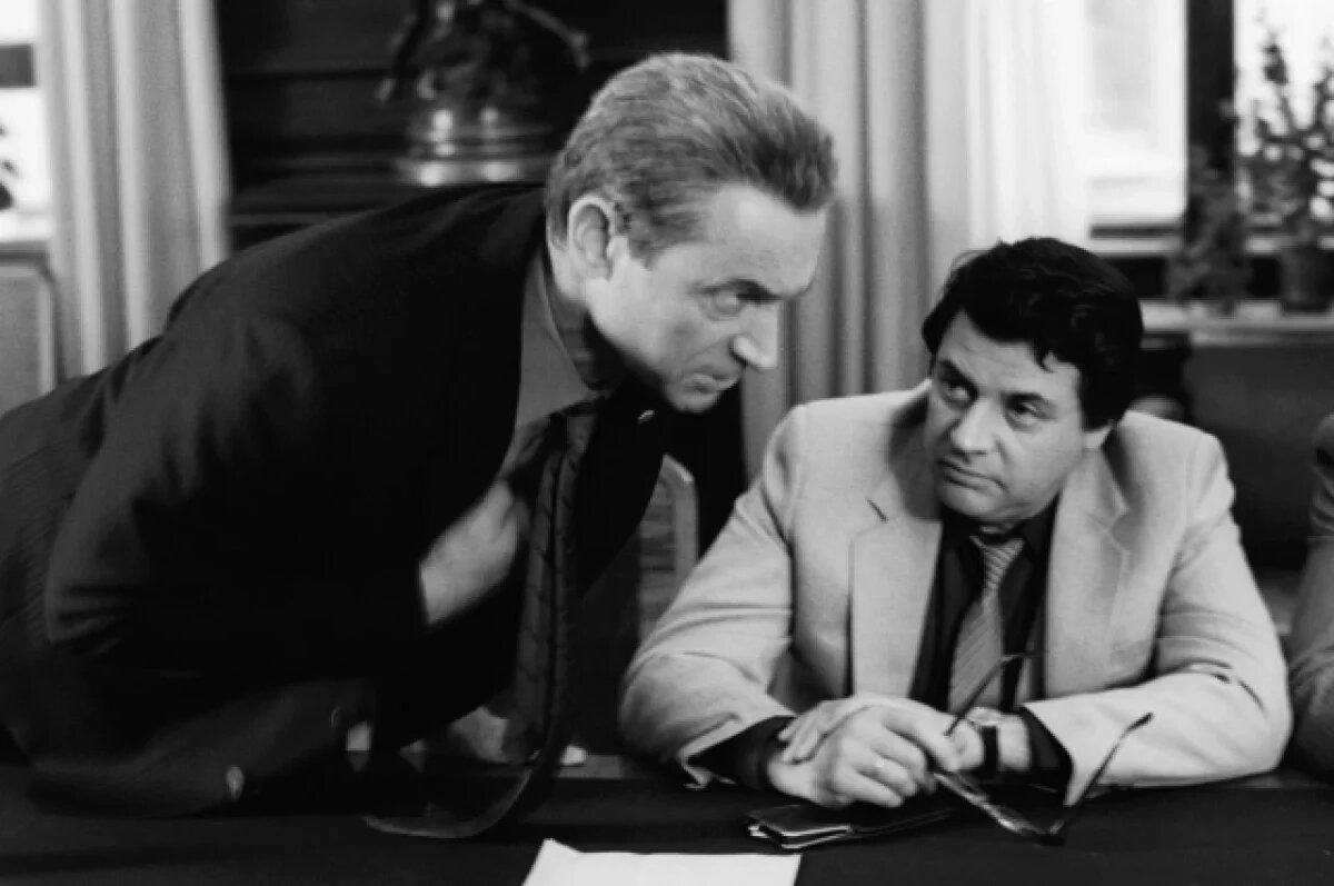    Валентин Гафт и Александр Ширвиндт на съемках художественного фильма «Забытая мелодия для флейты» режиссера Эльдара Рязанова.