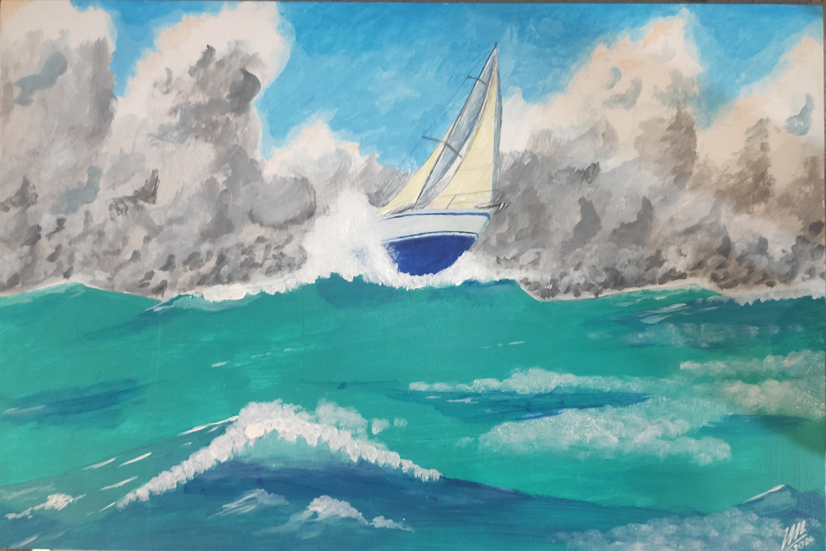 Шторм уходит. Владислав Матвеев. 2024. 60х40 Акрил, фанера
