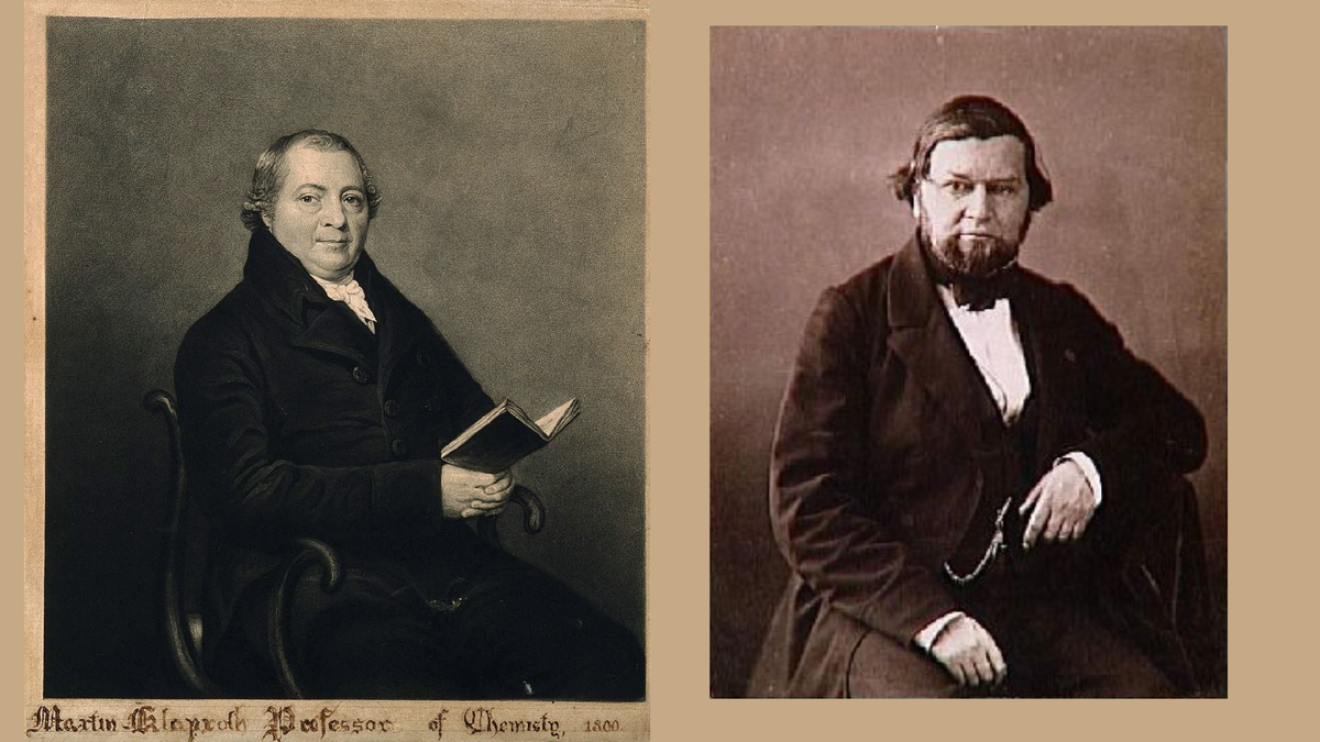 Мартин Генрих Клапрот (слева) и Эжен Пелиго. Источник: ru.wikipedia.org