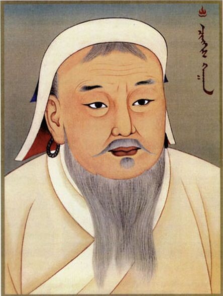 Портрет Чингисхана, который нарисовал неизвестно кто и неизвестно когда,зато понятно - зачем. Если бы этого портрета не было, то появился бы другой, третий, и так далее. Чингисхан сегодня очень нужен монголам как символ