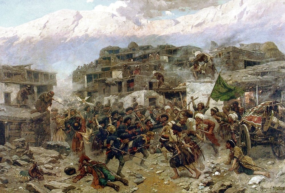 Штурм аула Салты (худож. Франц Рубо) (фото из интернета; здесь как иллюстрация)
