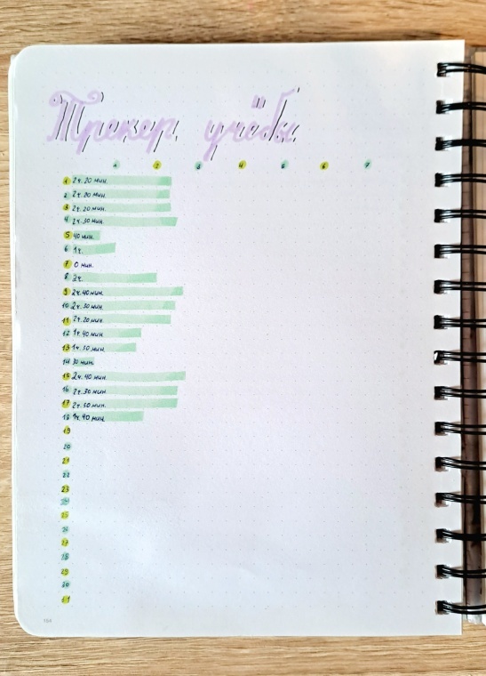 трекер учёбы на текущий месяц 