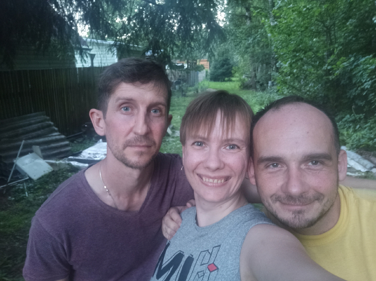 Наше трио: Гришаня,я и мой супруг, Алексей