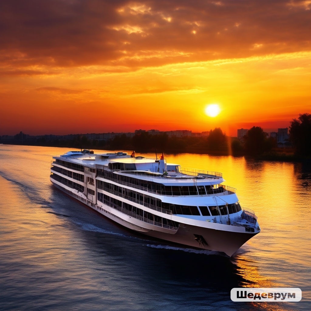 Речной круизный теплоход от нейросети