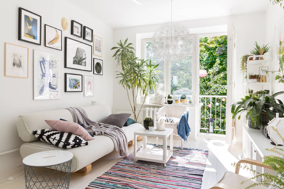 Квартира в скандинавском стиле. Дизайн маленькой гостиной. Дизайн хрущевки.