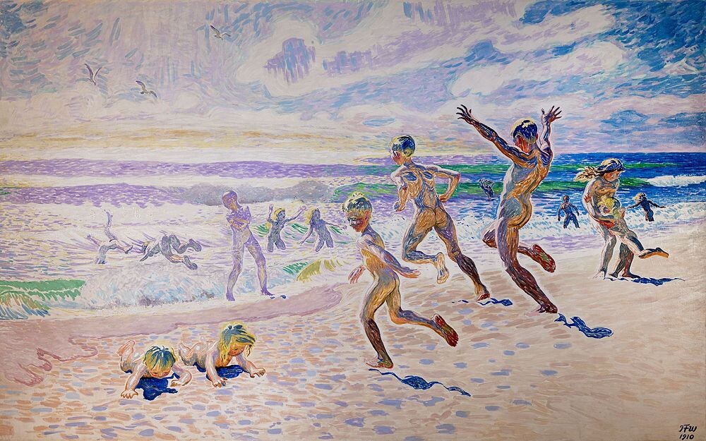 1. Картина датского художника Йенса Фердинанда Виллемсена / Jens Ferdinand Willumsen  / 1863-1958 / под названием  Солнце и молодость, 1910 год