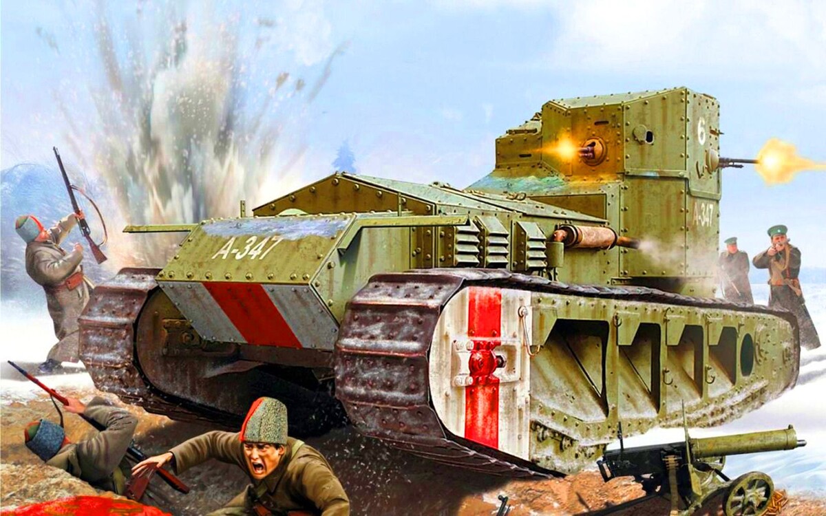 Танк Whippet Mk A. Худ. Валерий Петелин. https://aleks-aberdin.livejournal.com/