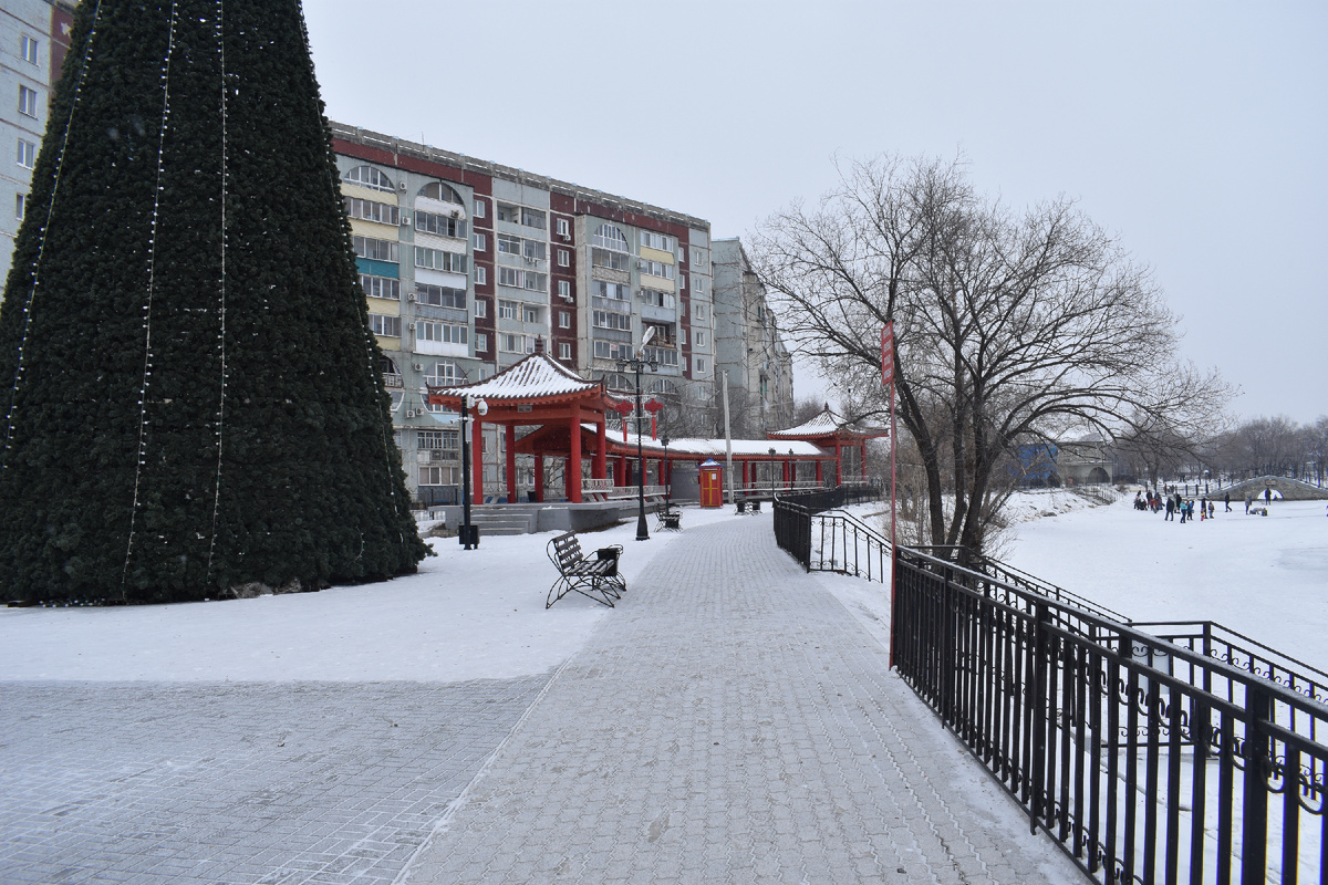 я находился в городе Благовещенск в новогодние праздники.