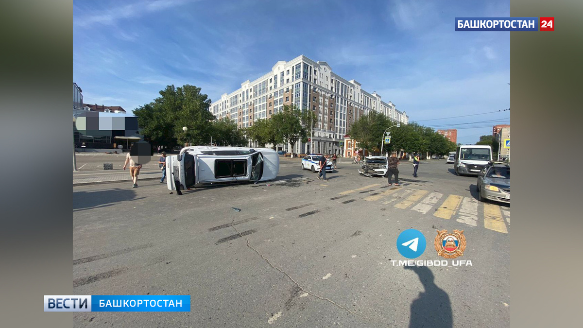    Три человека пострадали в ДТП с участием Chery Tiggo и Lada Vesta в центре Уфы