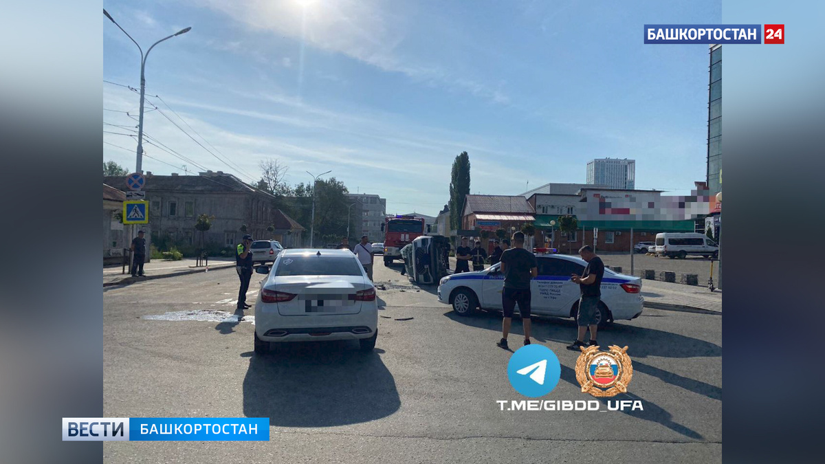    Три человека пострадали в ДТП с участием Chery Tiggo и Lada Vesta в центре Уфы