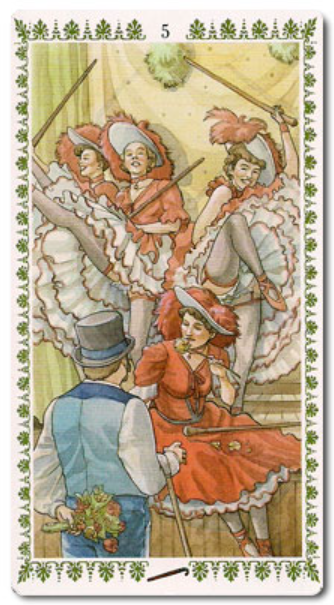 5 жезлов Романтическое Таро