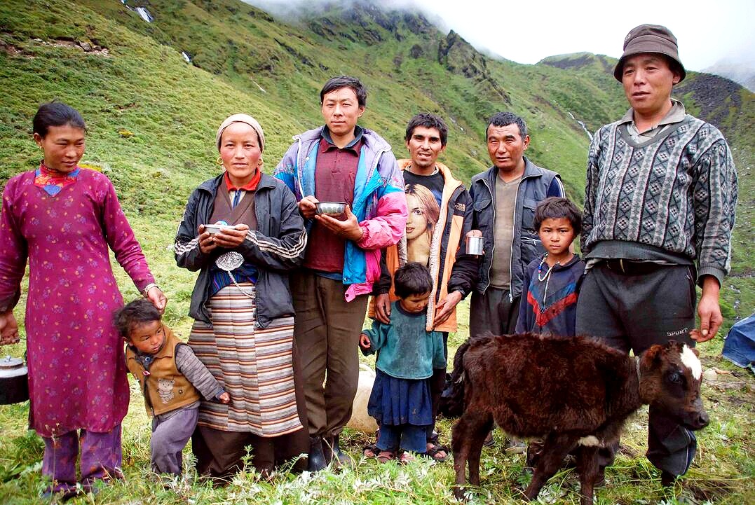 Семья в Тибете.
