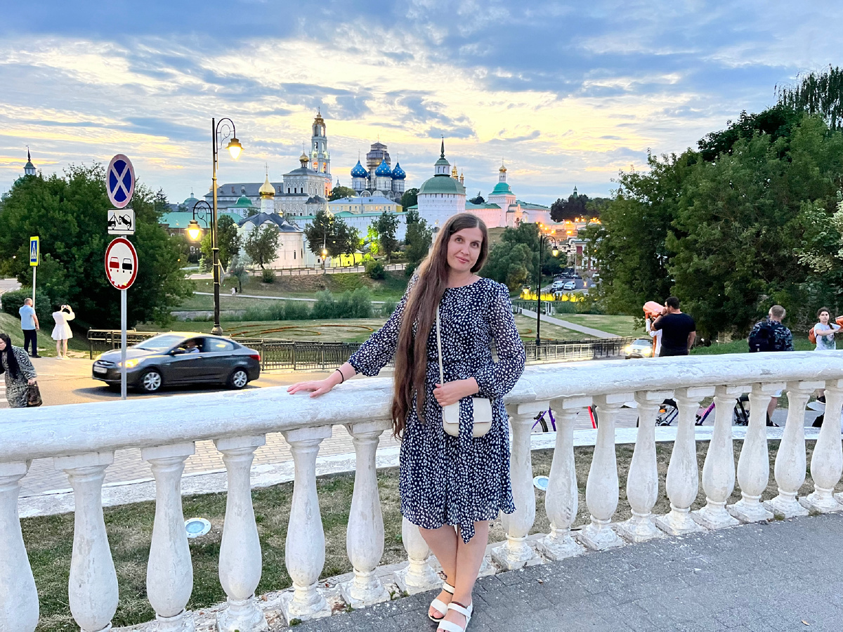 Блинная гора, вид на вечернюю Троице-Сергиеву Лавру