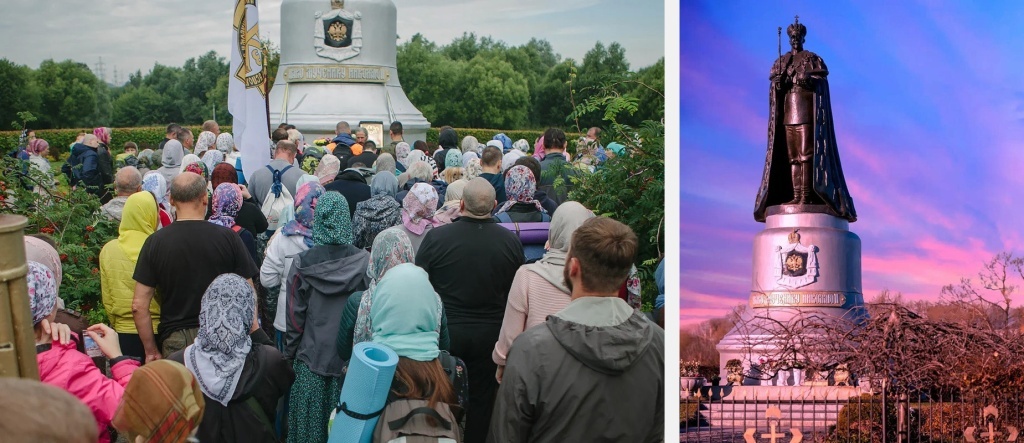 Молебен у памятника Царю Николаю перед началом Крестного хода