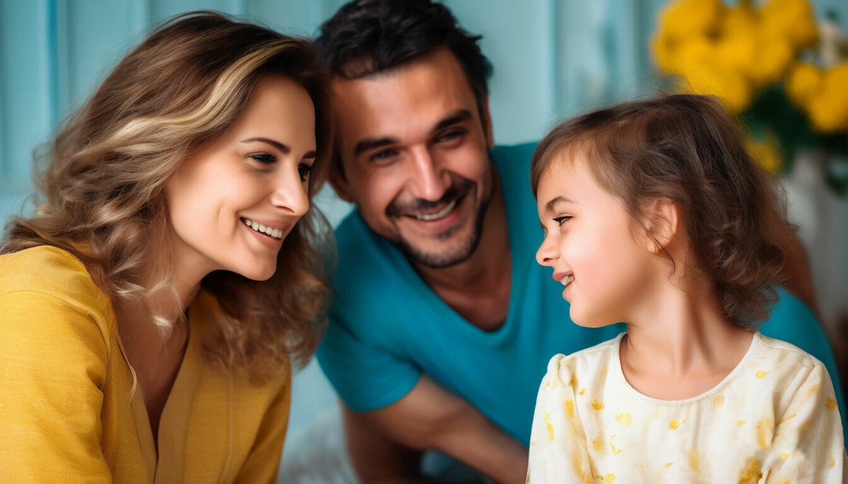 В здоровой семье детей всех возрастов поощряют говорить о том, что они думают, чувствуют, и чего хотят. И дети учатся тому, как важно слушать других. Иллюстрация создана с помощью ИИ.