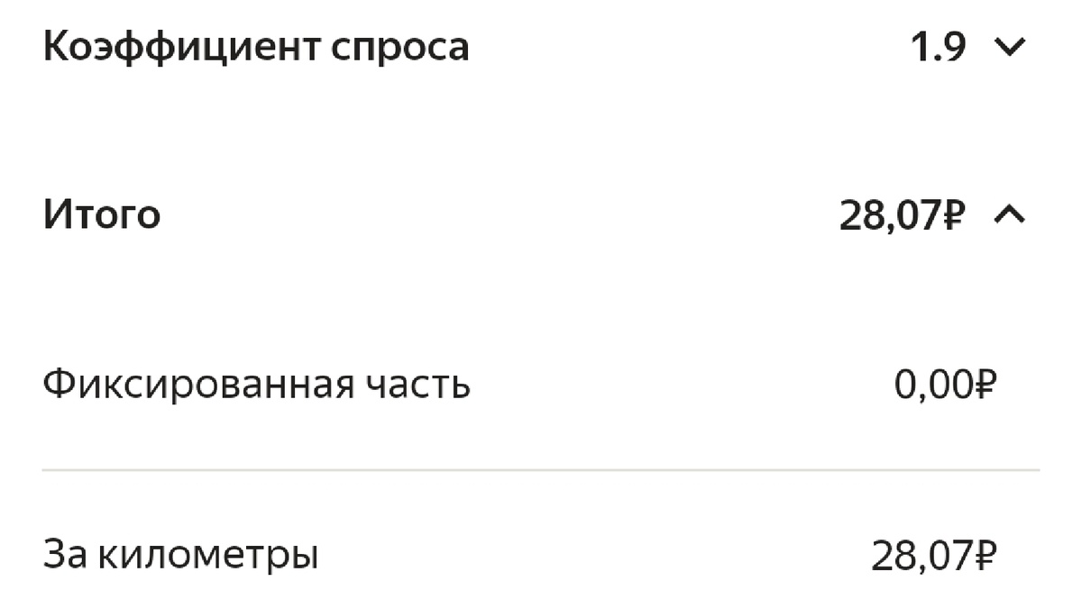 Столько мне заплатили за этот заказ, за километры пройденные до ресторана. + заказ достался мне. 