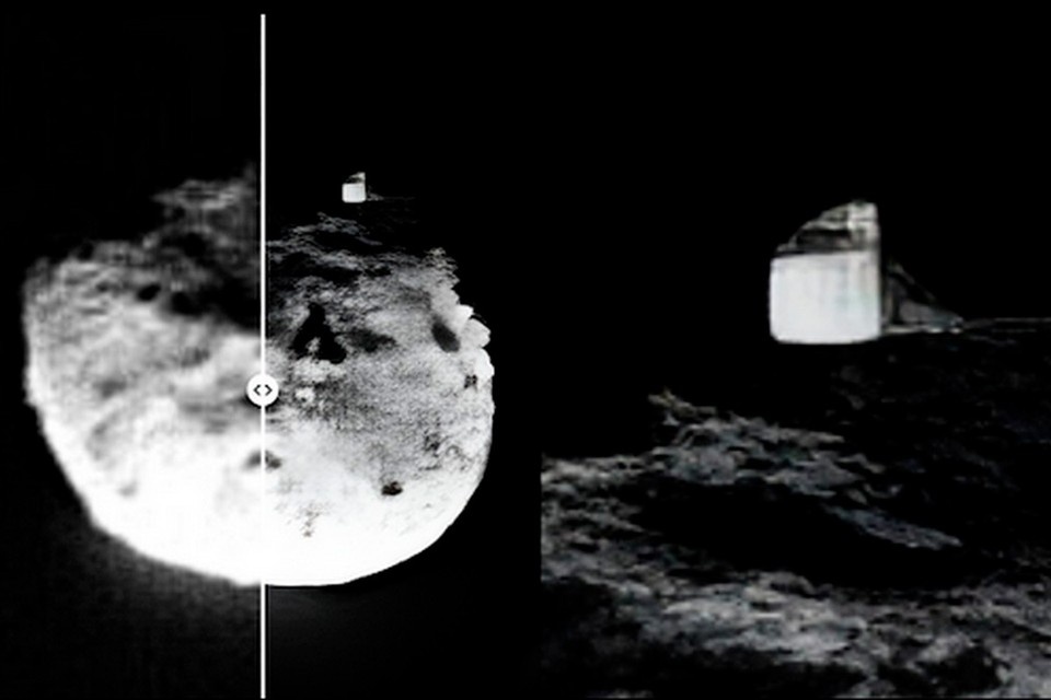    Загадочный объект правильной геометрической формы, выявленный искусственным интеллектом на астероиде 2011 MD. NASA