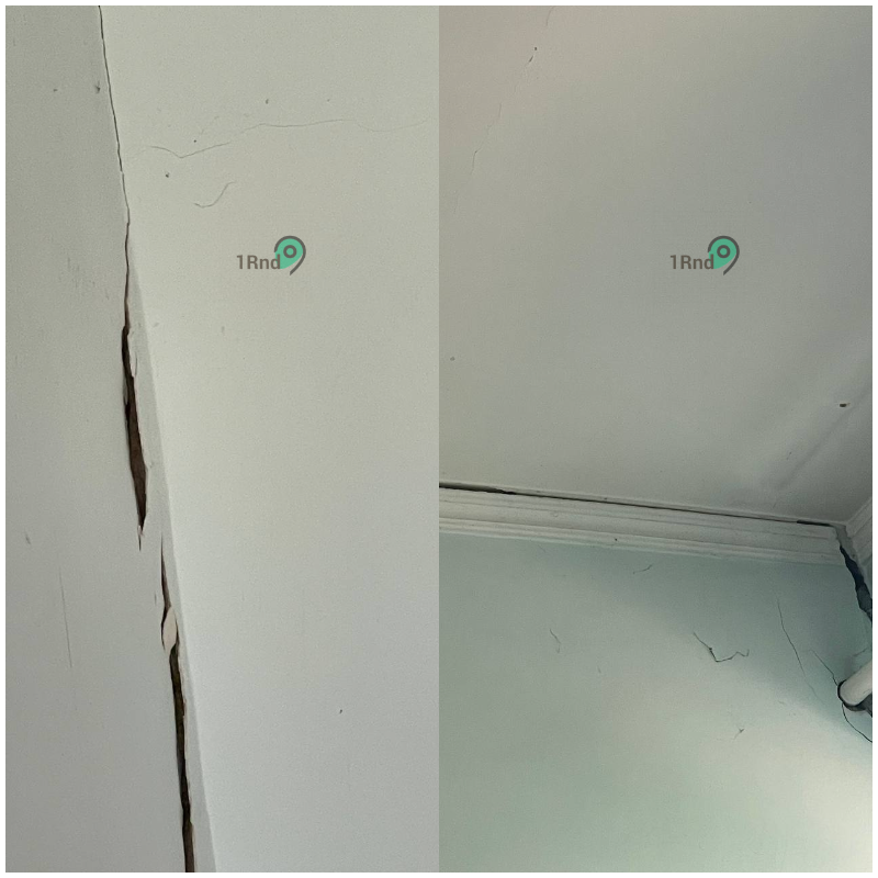 После атаки дронов в доме потрескались стены, в некоторых местах отвалилась штукатурка.