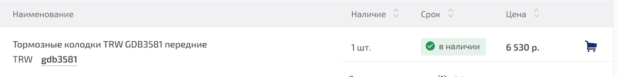 Стоимость колодок в сервисном центре