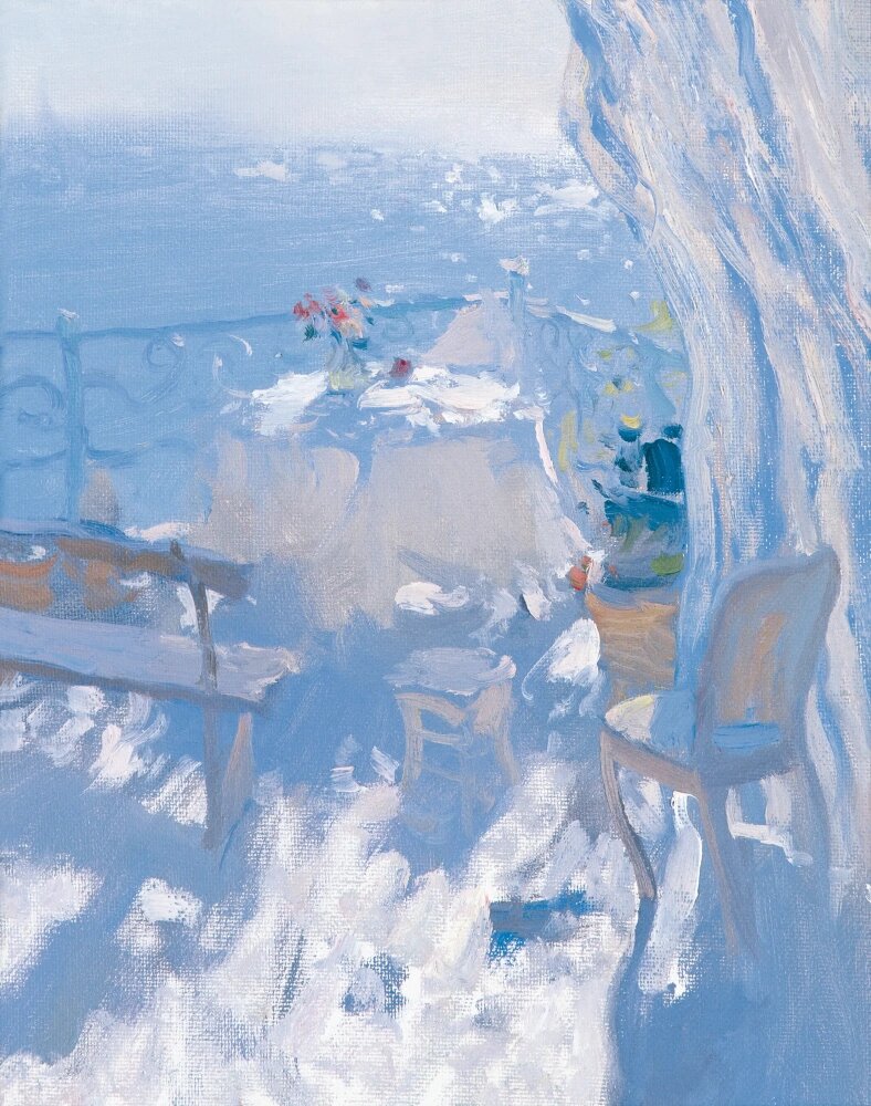 Художник Бато Дугарович Дугаржапов, "Терраса", Живопись, 2004, 30×24 см