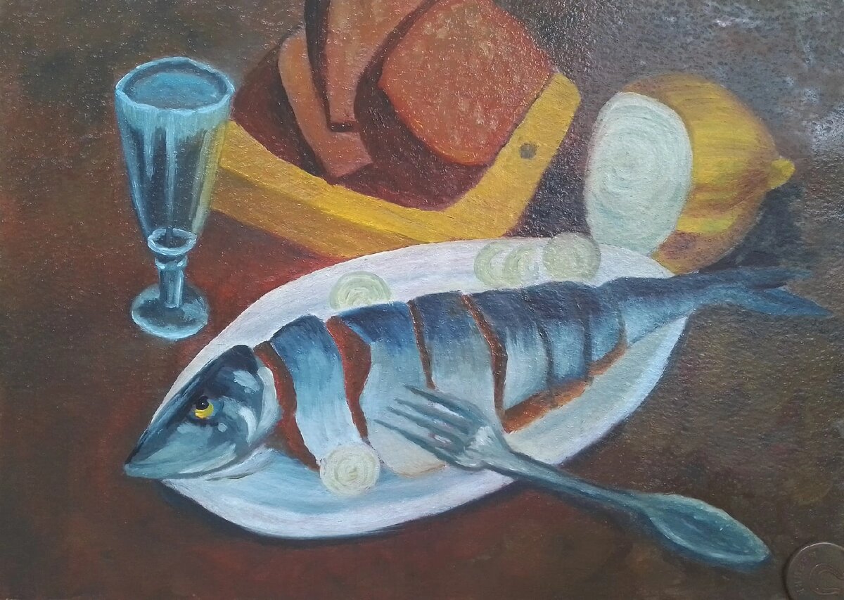 Художник Марина Алексеева. Свободная копия натюрморта ГС Петрова-Водкина.