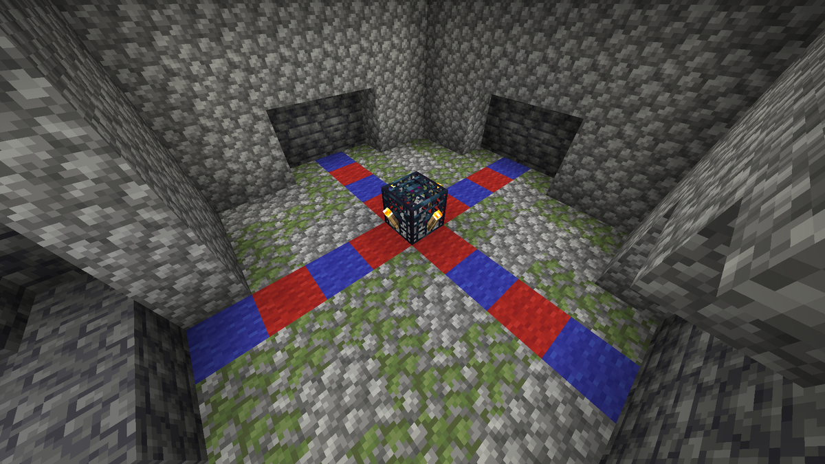 4 блока в каждую сторону и 3 блока вверх и вниз