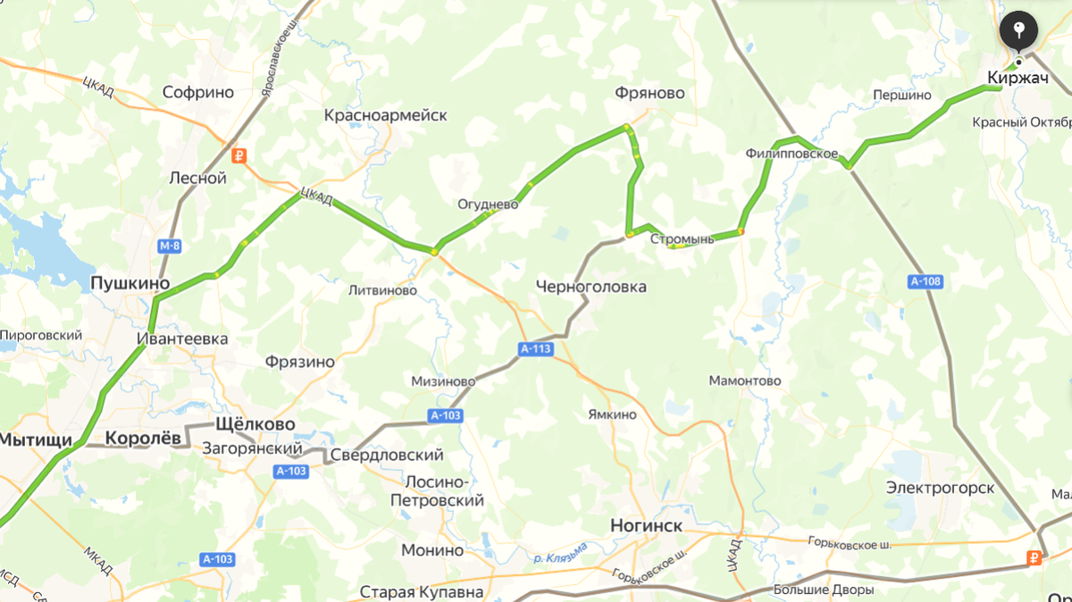 Наш маршрут до Киржача