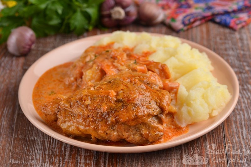 Куриное блюдо, которое стало любимым в моей семье. Паприкаш