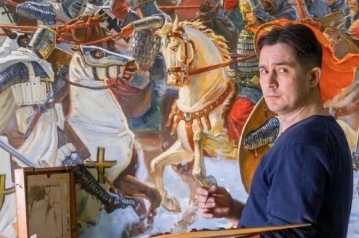    Художник исторического жанра Евгений Емельянов.
