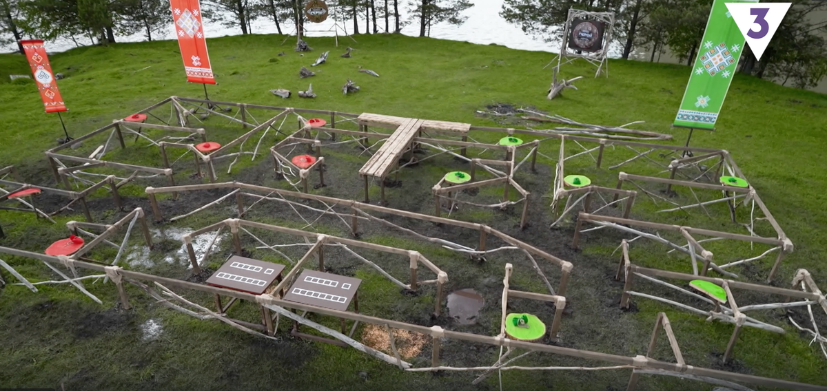 Испытание за баню. Лабиринт с пазлом.