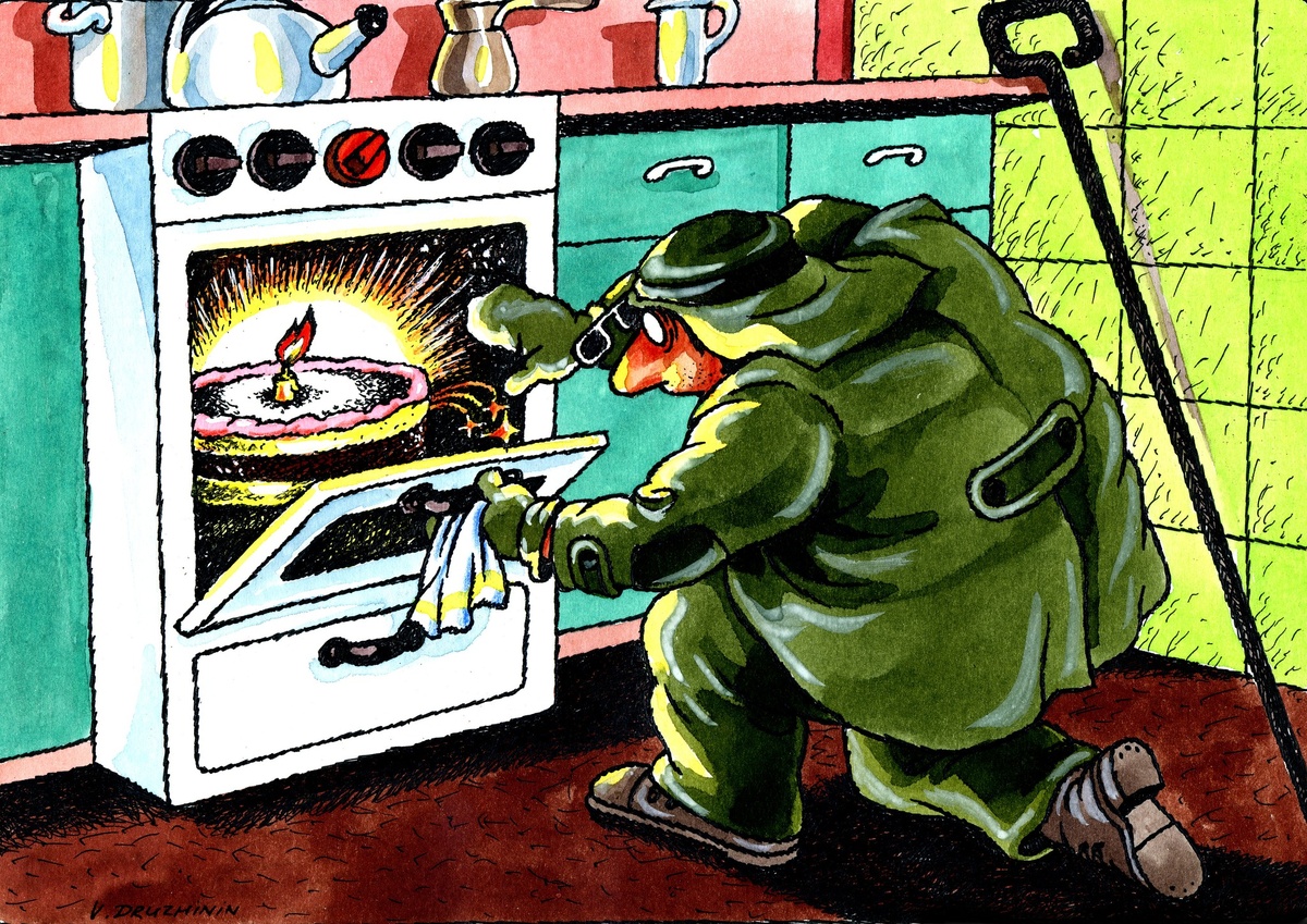 Карикатура ко дню МЕТАЛЛУРГА от художника- карикатуриста Валентина ДРУЖИНИНА